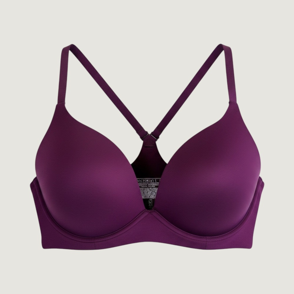 Victoria's Secret Body by Victoria Lightly Lined Plunge Bra 34D Purple Racerback